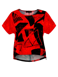 Shirt Clarina Print lava red-black triangle 3XL