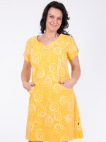Kleid Mynea gelb Kreise-weiss XL