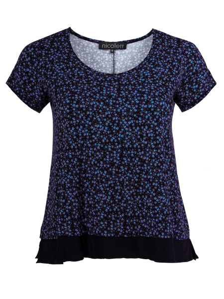 Shirt Charey Millefleurs blau-schwarz M