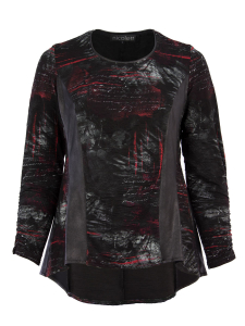 Shirt Lisosh Print bordeaux/grau-schwarz XL