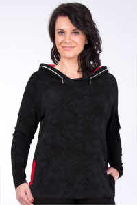 Pullover Wendy anthrazit-rot 3XL