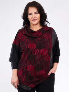 Pullover Nuria rot-schwarz XL
