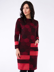 Kleid Cerina rot-schwarz XL