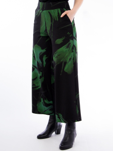Culotte Hose Silva Print grün-schwarz Floral XL