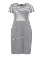 Kleid Taruna Jersey grau-weiß L