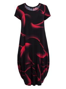 Kleid Abelya Print22 rot-schwarz S