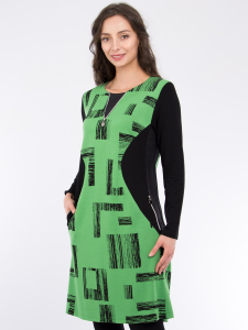 Kleid Widia schwarz Tetris grün XL